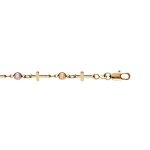 Bracelet plaqu� or croix et oxydes multi couleurs 16 + 3cm
