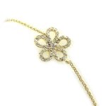 Bracelet plaqu� or  flora  blanc