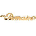 Bracelet plaqu or forat dcoupe anglaise 2 prnoms et coeur