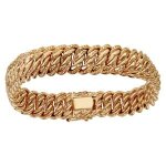 Bracelet plaqu or gourmette americaine massive 12mm 20, 5cm