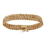Bracelet plaqu or gourmette americaine massive 8mm 18cm