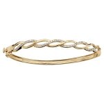 Bracelet plaqu or jonc tress oxydes blancs sertis