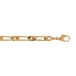 Bracelet plaqu or maille figaro 1 + 1 18cm