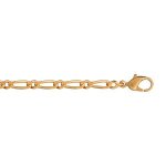 Bracelet plaqu or maille figaro 1 + 1 - 3mm / 18cm