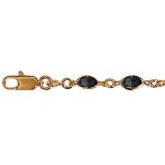 Bracelet plaqu or maille navette noires cercles