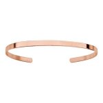 Bracelet plaqu or rose esclave ouvert ruban 3mm diamtre 56 par 47mm