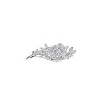 Broche argent rhodi bouquet oxydes blancs sertis 28. 10 x 10. 8mm