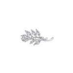 Broche argent rhodi oxydes blancs sertis 26. 80 x 12. 50mm