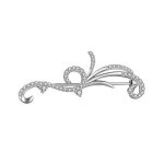 Broche argent rhodi oxydes blancs sertis 42. 7 x 14. 9mm