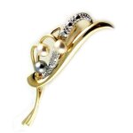 Broche plaqu or  scarlett  2 tons