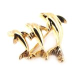 Broche plaqu or  dauphins  dor