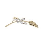 Broche plaqu or epi de ble oxydes blancs sertis