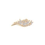 Broche plaqu or oxydes blancs sertis 28. 10 x 10. 80mm