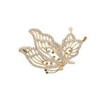 Broche plaqu or papillon oxydes multi couleurs