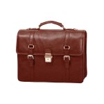 Cartable katana 2 soufflets cuir de vachette gras k 36842 - marron