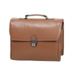 Cartable katana 3 soufflets cuir de vachette grain k 69329 - marron