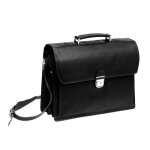 Cartable katana 3 soufflets cuir de vachette grain k 69329 - noir