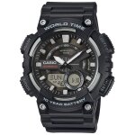 Casio montre noir analogique - digital hommes casio collection aeq - 110w - 1avef