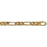 Chaine 1 + 2 6mm 50cm plaqu or