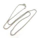 Chaîne acier billes 45 cm 2 mm Chaîne acier billes 45 cm 2 mm