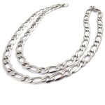 Cha�ne acier  maille figaro  55 cm 6 mm