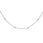 Chane argent rhodi fine boules 40cm
