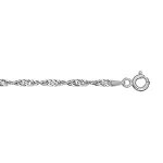 Chane argent rhodi maille singapour 2, 2mm 50cm