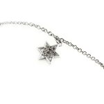 Chane cheville argent  etoile  blanc