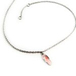 Chane cheville argent  tong  rose