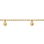 Chaine de cheville plaqu or 6 pampilles coeurs