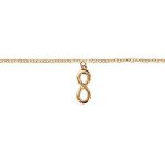 Chane cheville plaqu or forme infini (huit) 23 + 2cm