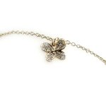 Chane cheville plaqu or  papillon  blanc