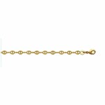 Chaine mixte - plaqu or - chane grain de caf - largeur : 2 mm - longueur : 45 cm