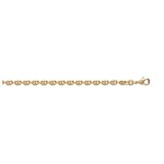 Chaine mixte - plaqu or - chane grain de caf - largeur : 3, 7 mm - longueur : 50 cm