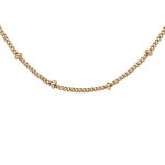 Chane plaqu or gourmette avec boules 42cm rglable 36cm