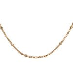 Chane plaqu or gourmette avec boules 60cm rglable 55cm