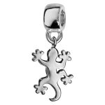 Charms coulissant argent rhodi� suspendu salamandre