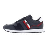 Chaussures basses cuir ou simili tommy hilfiger runner evo leather bleu marine - 40