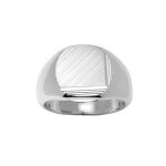 Chevalire argent grand plateau oval diamante droit 2 faces