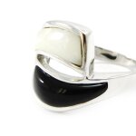 Chevalière argent sagesse nacre onyx Chevalière argent sagesse nacre onyx