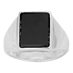 Chevalière homme - onyx - argent 925 Chevalière homme - onyx - argent 925