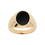 Chevalire plaqu or ovale onyx