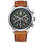 Citizen montre marron chronographe hommes pilot ca4470 - 15x