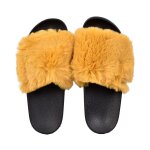 Claquettes pour enfant fourrure confort k87 moutarde - 29
