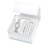 Coffre montre femme pierre lannier ariane cadran argent bracelet acier argent