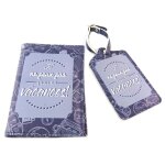 Promotion ! coffret voyage (tui passeport, tiquette valise) 'messages' bleu (je ne peux pas j' suis ...