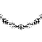 Collier acier grains de caf 53cm