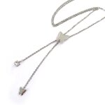 Collier acier  papillon  blanc