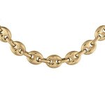 Collier acier et pvd jaune maille grain caf massive 9mm 55cm