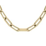 Collier acier et pvd jaune maille rectangulaire modle fin 47 + 1cm